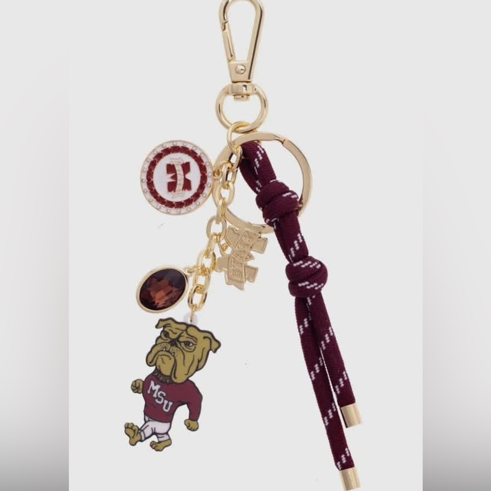 MSU Bulldog Keychain/Bag Charm